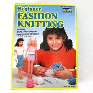 VTG 1980s NEW Beginner Fashion Knitting Loom Kit Yarn For Dress Top Shorts Stole
